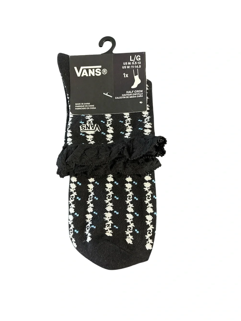 Vans Sereno Lace Crew Socks Everyday, Waffle Knit, half crew Large socks 9.5-13